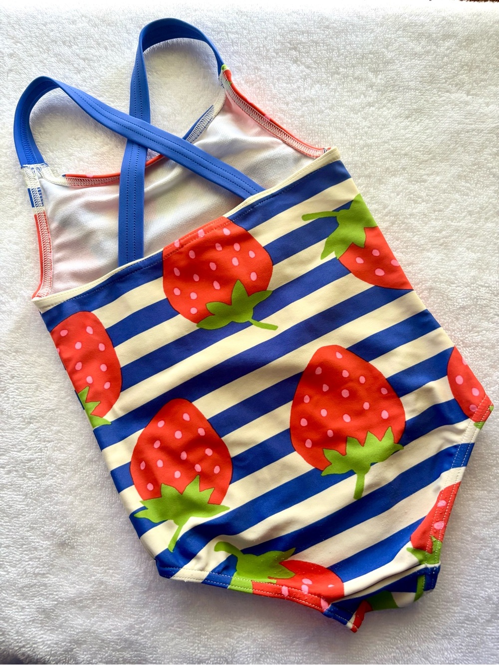Mini Boden Strawberry One-Piece Swimsuit Size 110 (4-5 Years) - Picture 4 of 8
